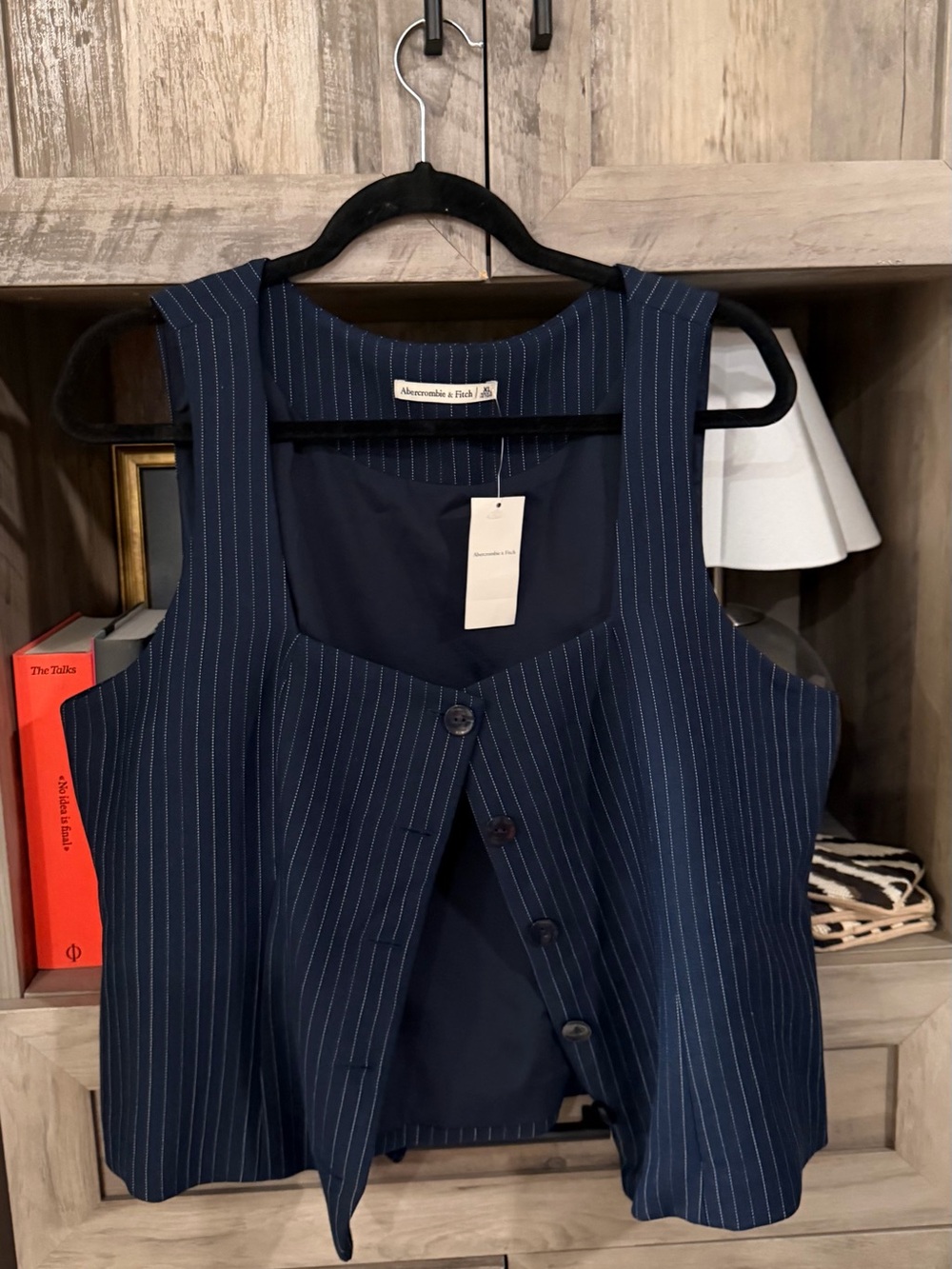 Abercrombie & Fitch Navy Pinstripe Tailored Women's Vest